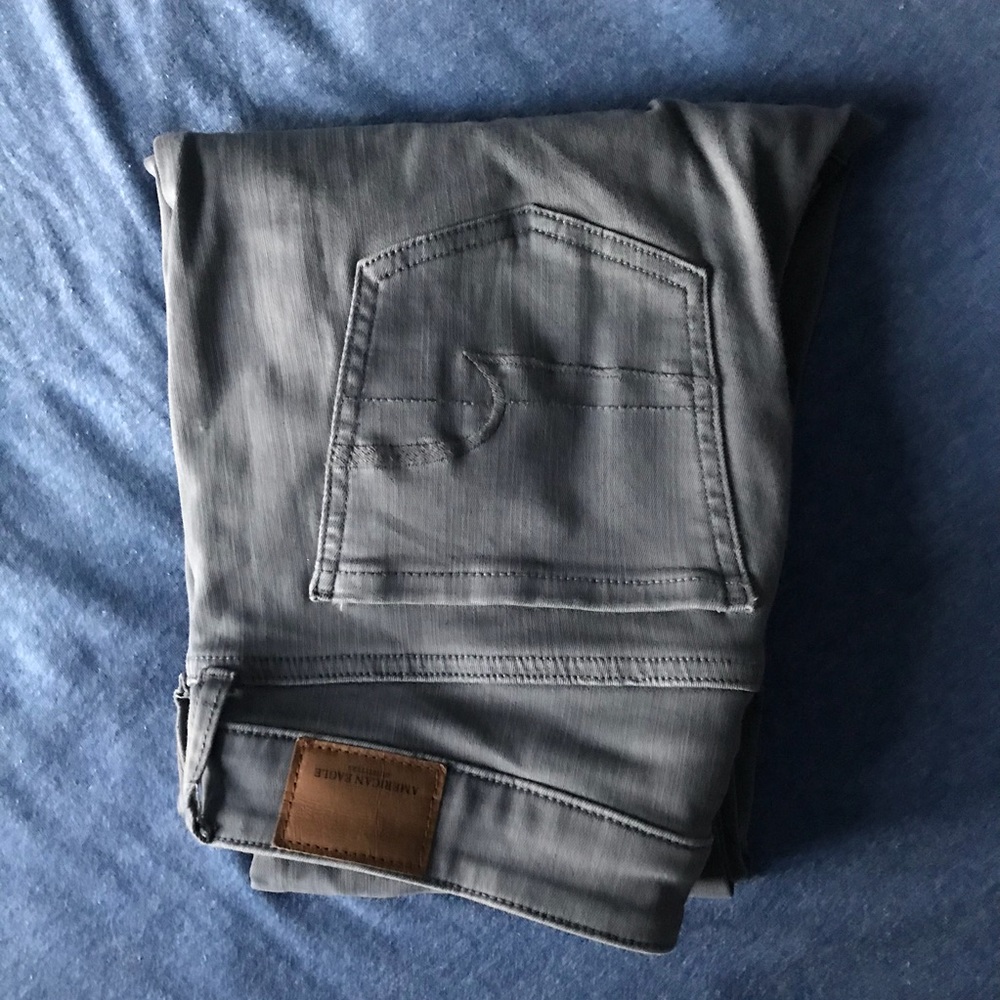 AE grey skinny jeans
